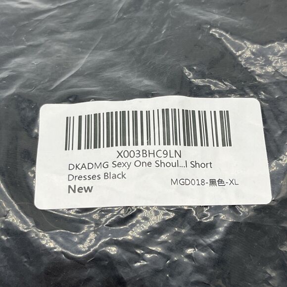 Sexy One Shoulder Ruffle Mini Bodycon Dress Off The Shoulder Tiered Ruffle Sz XL - Picture 9 of 12